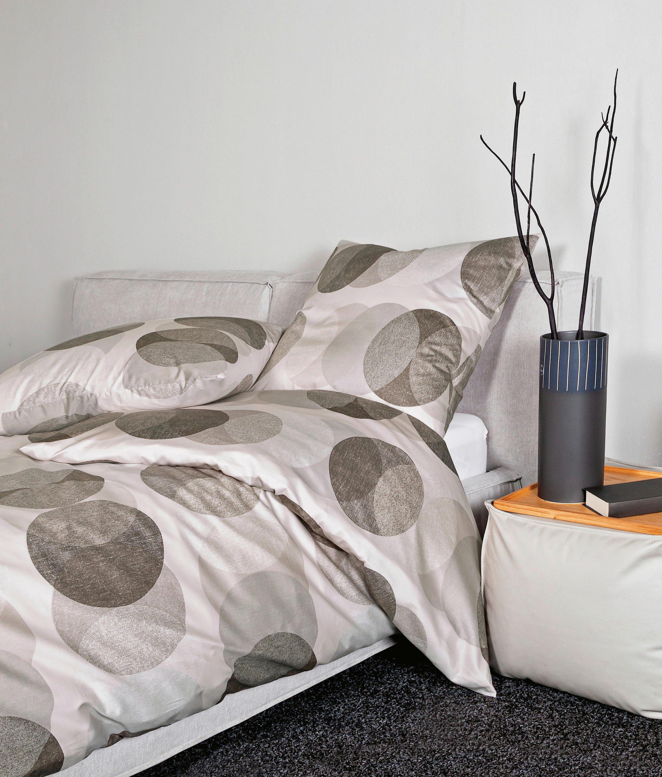 BETTWÄSCHE Palermo Makosatin 155/220 cm  - Taupe/Greige, Design, Textil (155/220cm) - Janine