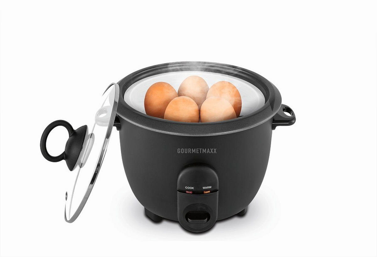 REISKOCHER GOURMETmaxx  - Schwarz, Basics, Glas/Kunststoff (24/24/25,5cm) - GOURMETMAXX