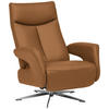RELAXSESSEL in Leder Cognac  - Chromfarben/Cognac, Design, Leder/Metall (74/105/82cm) - Welnova