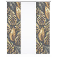 FLÄCHENVORHANG  3 Stück  blickdicht  60/245 cm   - Anthrazit/Goldfarben, Natur, Textil (60/245cm)