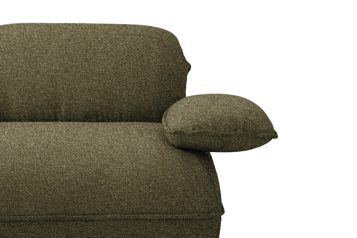 ECKSOFA Chenille Grün  - Schwarz/Grün, Design, Kunststoff/Textil (154/343cm) - Koinor