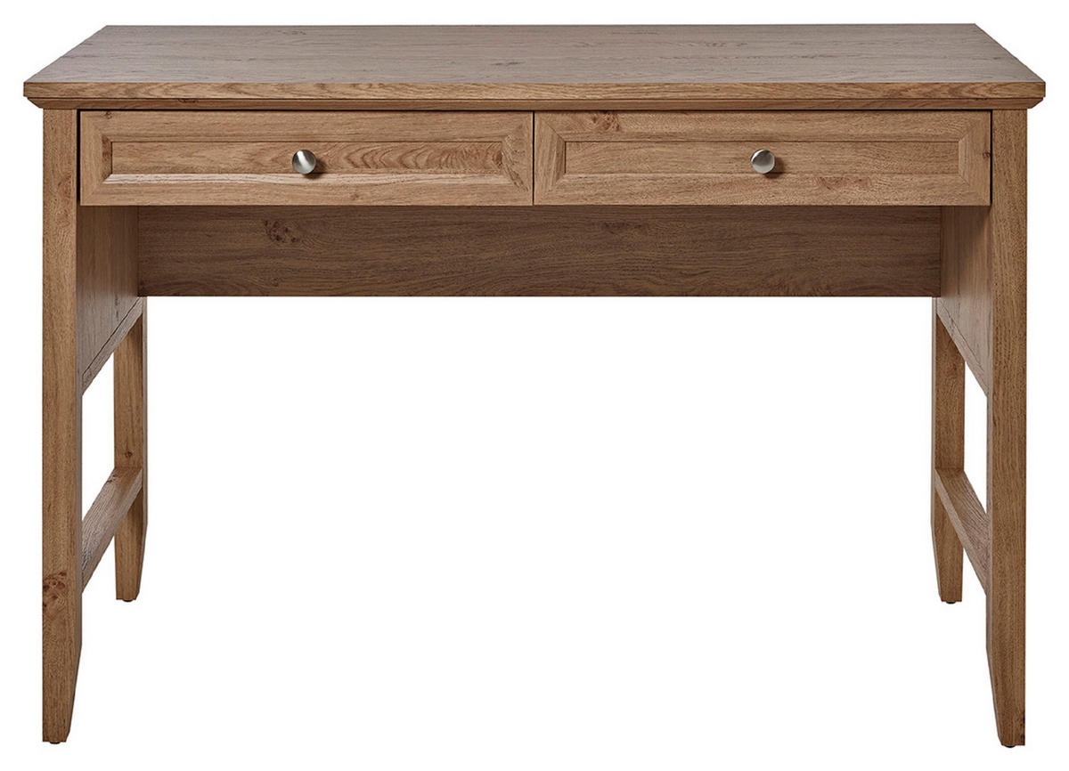 SCHREIBTISCH 120/50/79 cm Eichefarben Stauraum, in verschiedenen Holz-Dekoren erhältlich  - Eichefarben/Silberfarben, MODERN, Holzwerkstoff/Metall (120/50/79cm) - Livetastic