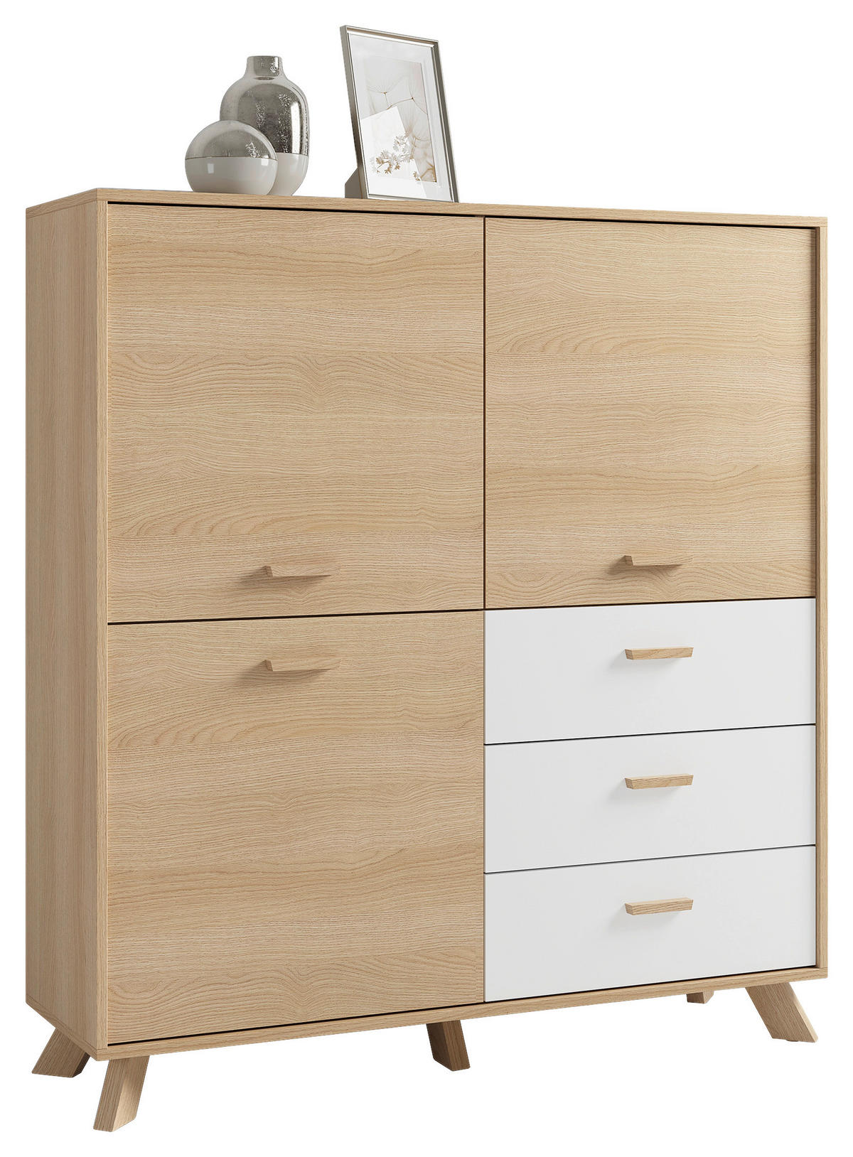 HIGHBOARD  in 120/131/36,5 cm  - Eiche Bianco/Eichefarben, Design, Holz/Holzwerkstoff (120/131/36,5cm) - MID.YOU