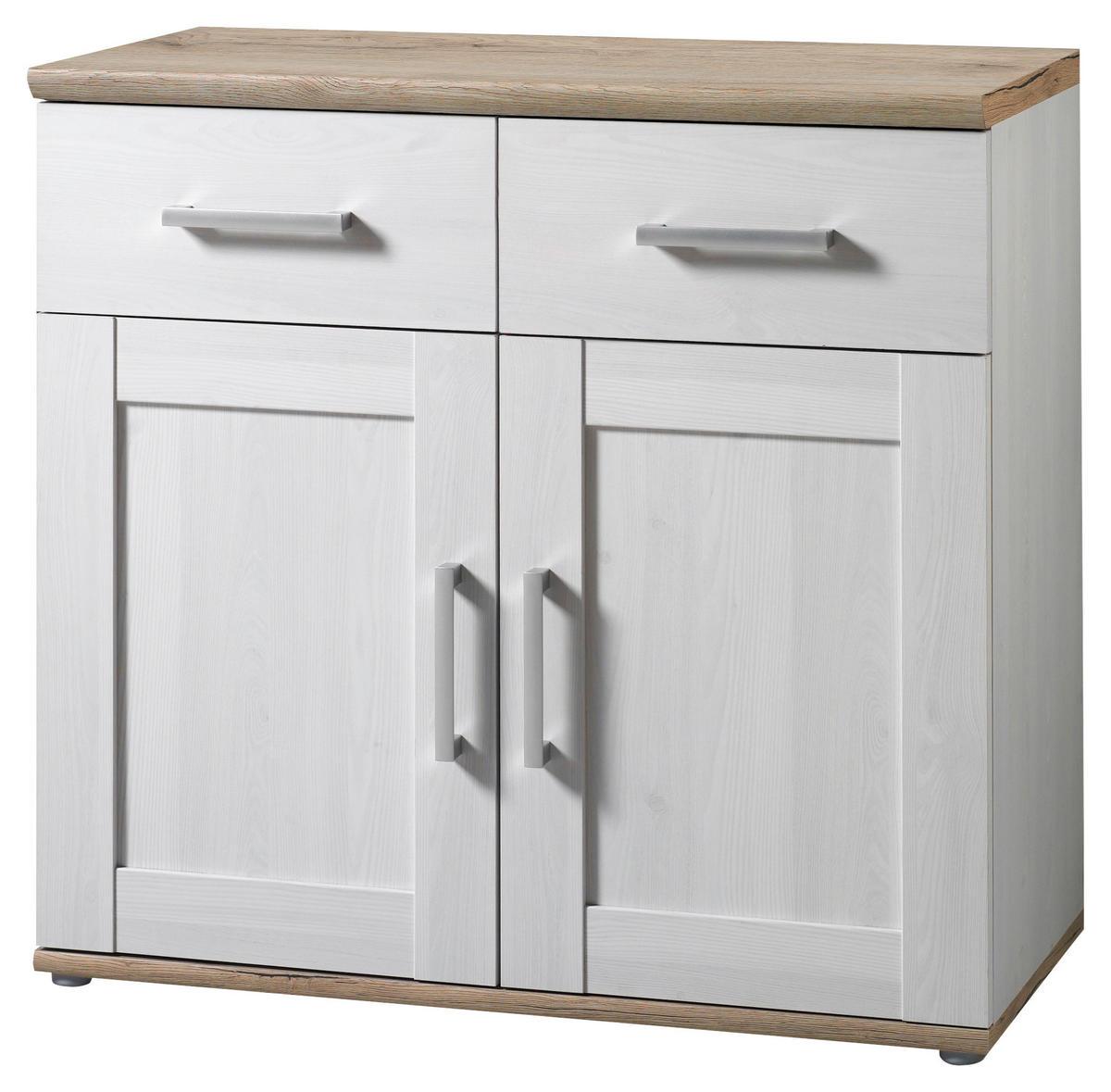 KOMMODE  in 93/89/46 cm  - Silberfarben/Lärchefarben, KONVENTIONELL, Holzwerkstoff/Kunststoff (93/89/46cm) - Xora