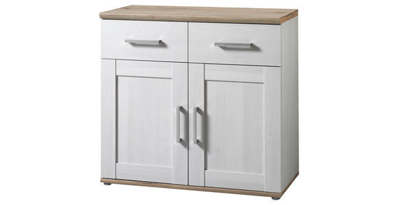KOMMODE , 93/89/46 cm, 2 Schublade(n)  - Silberfarben/Lärchefarben, KONVENTIONELL, Holzwerkstoff/Kunststoff (93/89/46cm) - Xora
