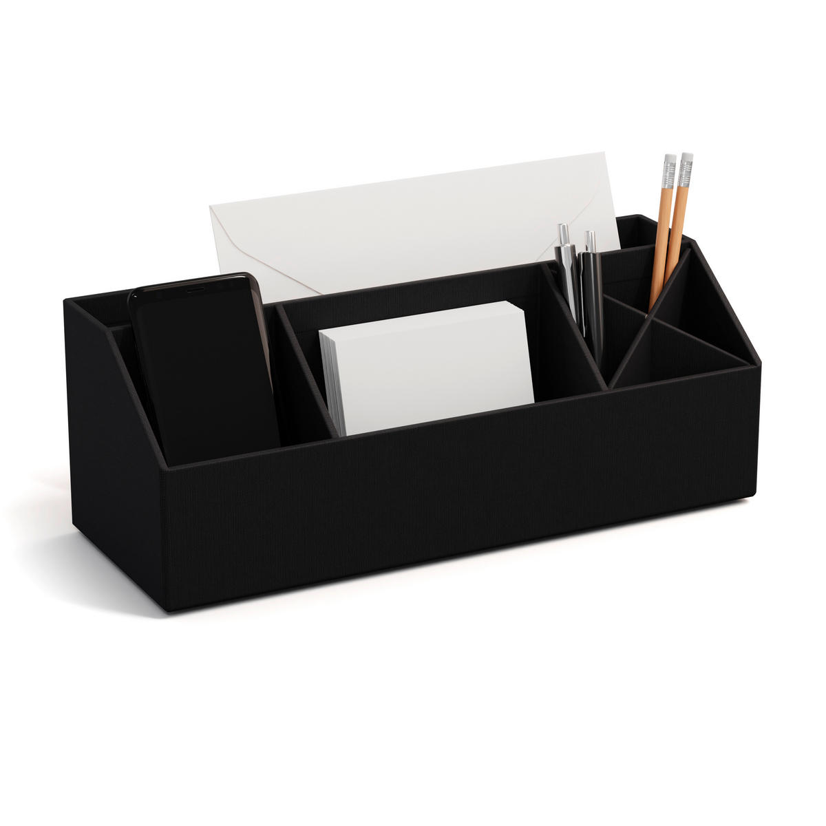 TISCHORGANIZER    12.5/33/12.5 cm  - Schwarz, Basics, Karton/Papier (12.5/33/12.5cm)