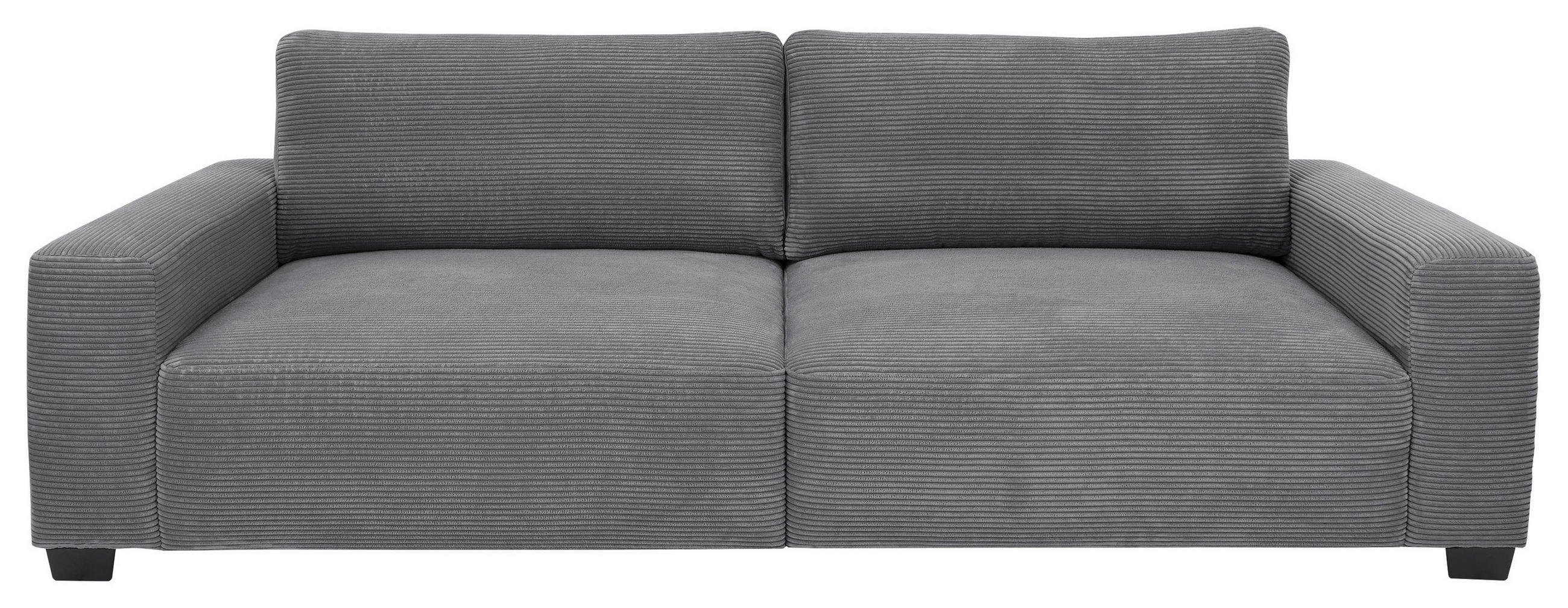 3-SITZER-SOFA Cord Grau  - Schwarz/Grau, MODERN, Kunststoff/Textil (274/93/113cm) - Livetastic