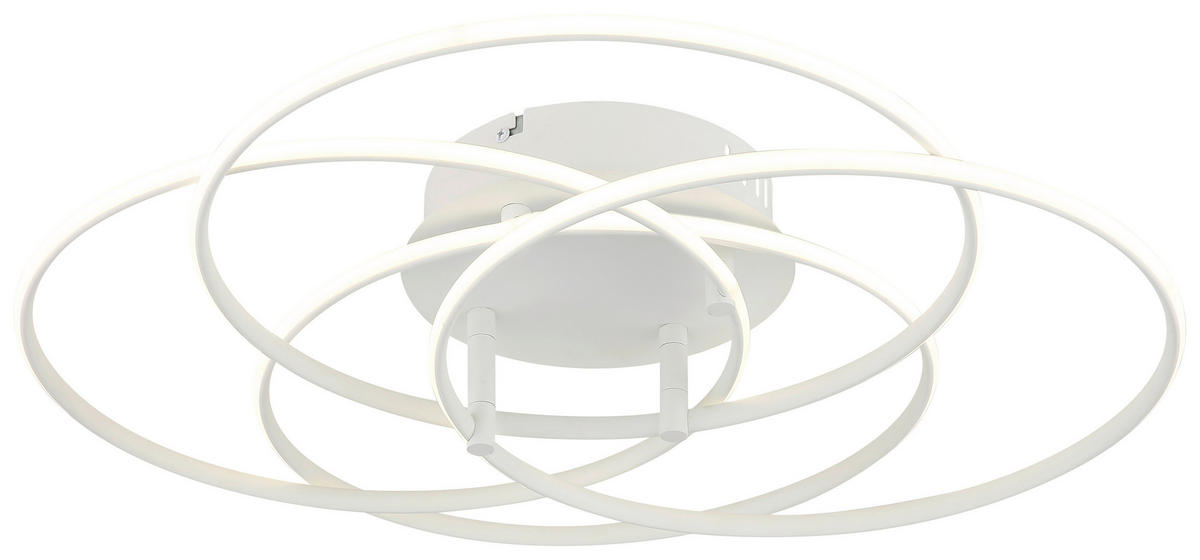 DECKENLEUCHTE 55 W  51,5/11,4 cm    - Weiß, MODERN, Kunststoff/Metall (51,5/11,4cm) - Novel