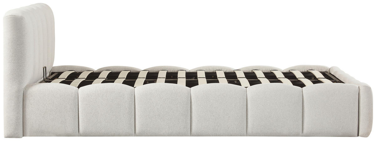 POLSTERBETT 140/200 cm  Creme  - Creme/Schwarz, Modern, Holz/Kunststoff (140/200cm) - Livetastic