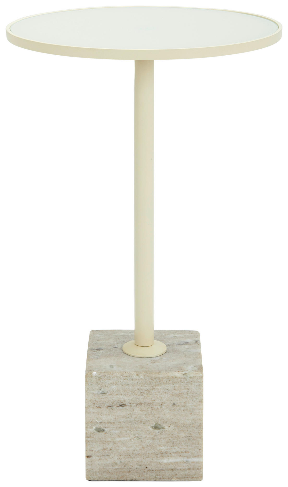 BEISTELLTISCH 35/35/51 cm Braun, Beige rund  - Hellbraun/Beige, Design, Glas/Stein (35/35/51cm) - Livetastic