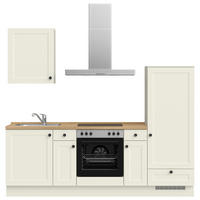 KÜCHENLEERBLOCK 240 cm   in Weiß, Eichefarben  - Eichefarben/Schwarz, MODERN, Holzwerkstoff/Metall (240cm) - Nobilia