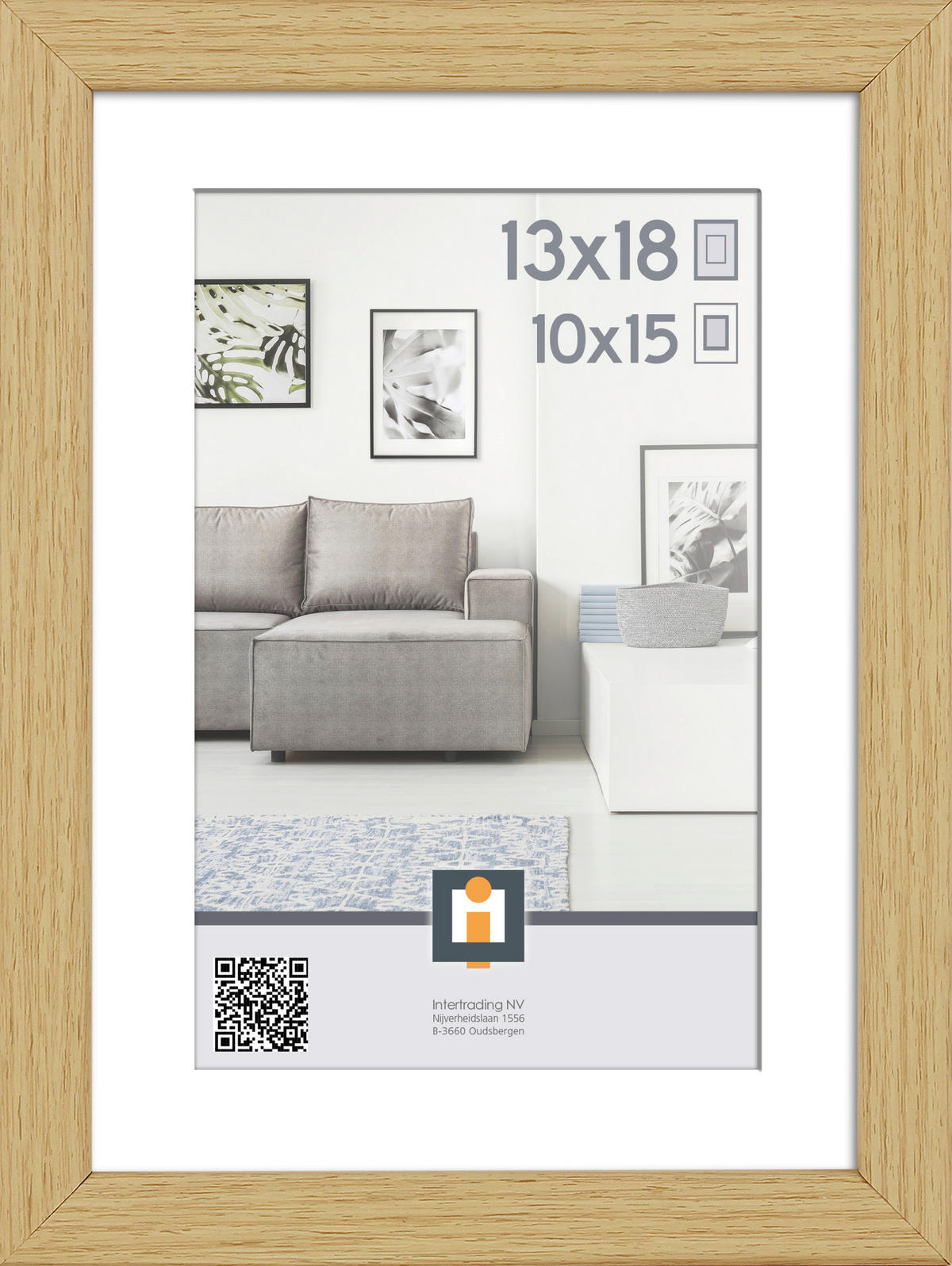 RÁM NA OBRAZY, 1 foto 13 cm x 18 cm - přírodní barvy, Basics, plast (15/20/2,5cm)