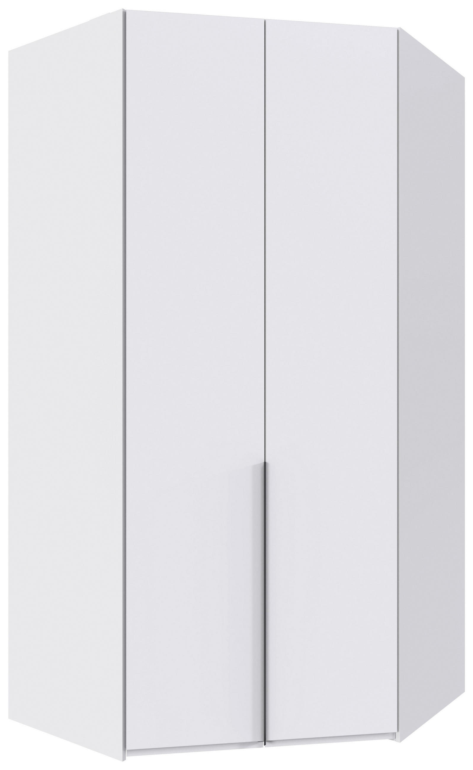 ECKKLEIDERSCHRANK 120/236/120 cm Weiß  - Schwarz/Weiß, MODERN, Holzwerkstoff/Metall (120/236/120cm) - MID.YOU