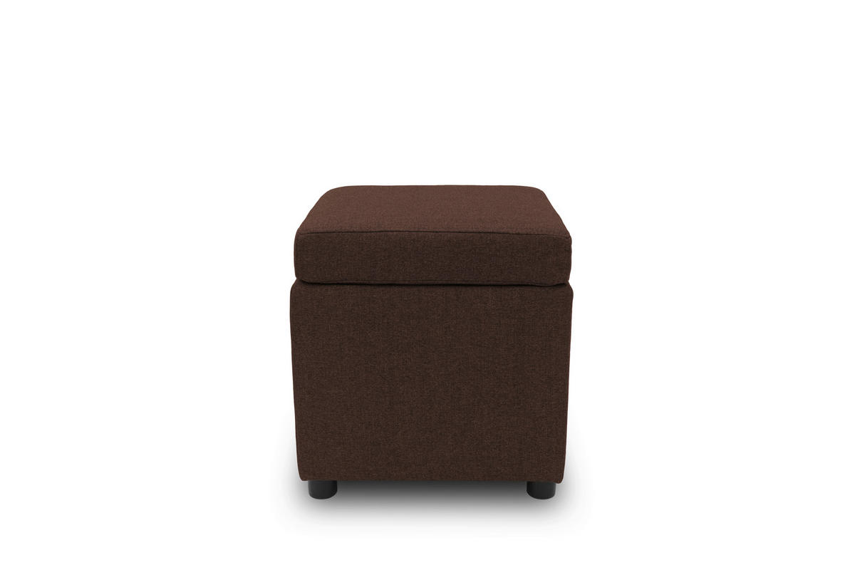HOCKER Webstoff Dunkelbraun  - Dunkelbraun/Schwarz, Design, Kunststoff/Textil (45/47/45cm) - LOOKS by W.Joop