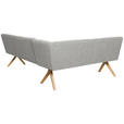 ECKBANK 172/218 cm Webstoff Hellgrau Eiche vollmassiv   - Eichefarben/Hellgrau, KONVENTIONELL, Holz/Textil (172/218cm) - Linea Natura
