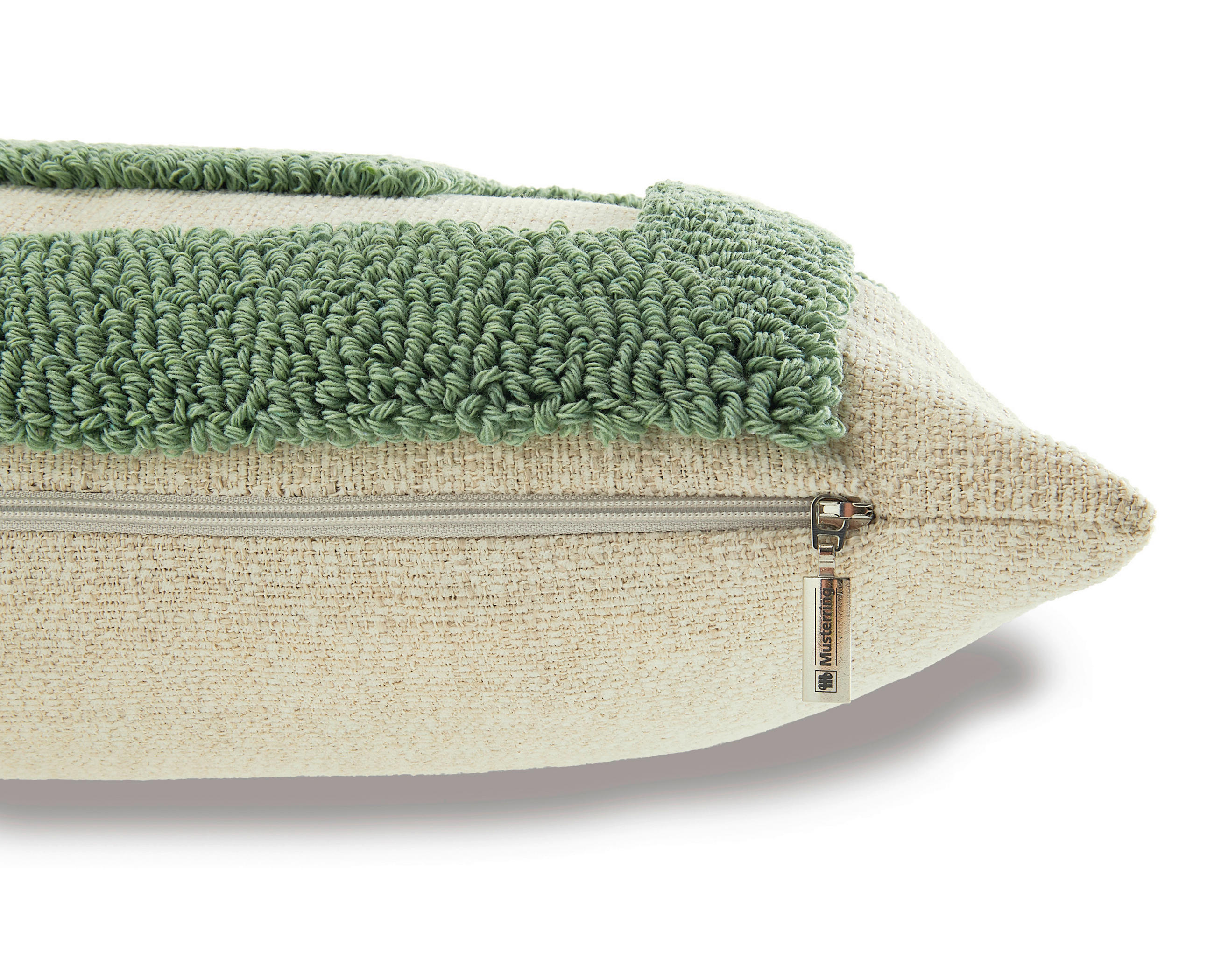 Thumbnail - Musterring Kissenhülle MR-Slow grün, Grün, Salbeigrün, Natur, Textil, Graphik, 45x45 cm, hochwertige Qualität, Wohntexti...