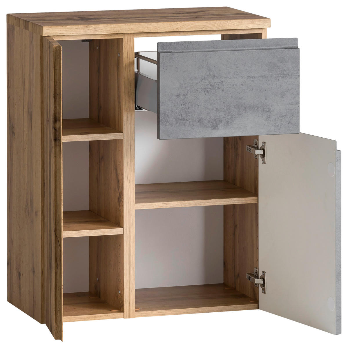 UNTERSCHRANK 65/79/35 cm   - Eiche Wotan/Hellgrau, MODERN, Holzwerkstoff (65/79/35cm) - Held