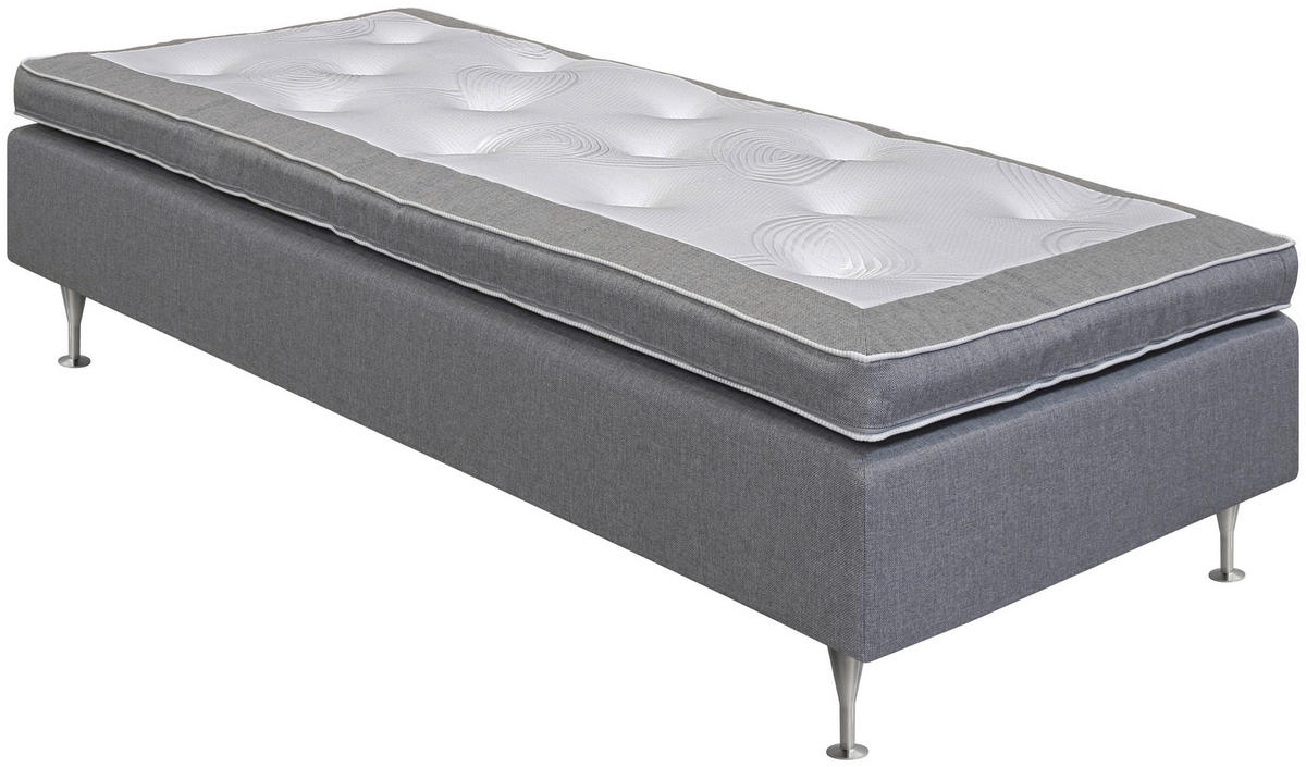 RAMSÄNG 90/200 cm  i grå  - aluminiumfärgad/grå, Klassisk, metall/trä (90/200cm) - Best Price