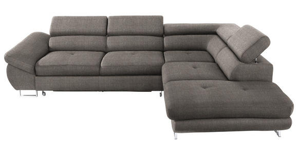 ECKSOFA in Webstoff Creme, Grau  - Creme/Grau, Design, Textil/Metall (280/235cm) - Hom`in