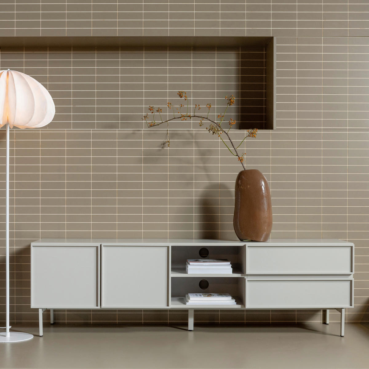 STEHLEUCHTE Dalia 50/150/50 cm  - Weiß, Basics, Kunststoff/Metall (50/150/50cm) - Collet's Monde