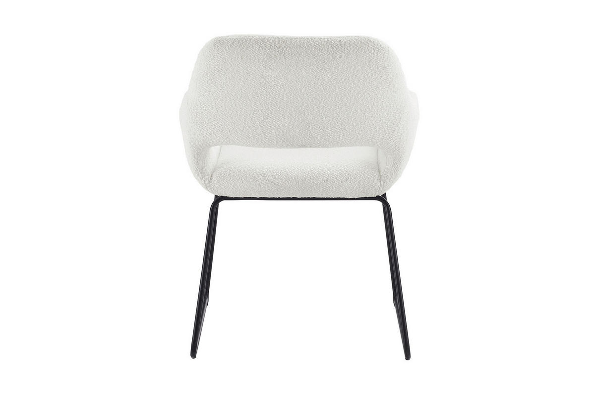 STOLIČKA S PODRÚČKAMI, buklé, biela - čierna/biela, Modern, kov/textil (63,5/82,5/59cm) - Livetastic