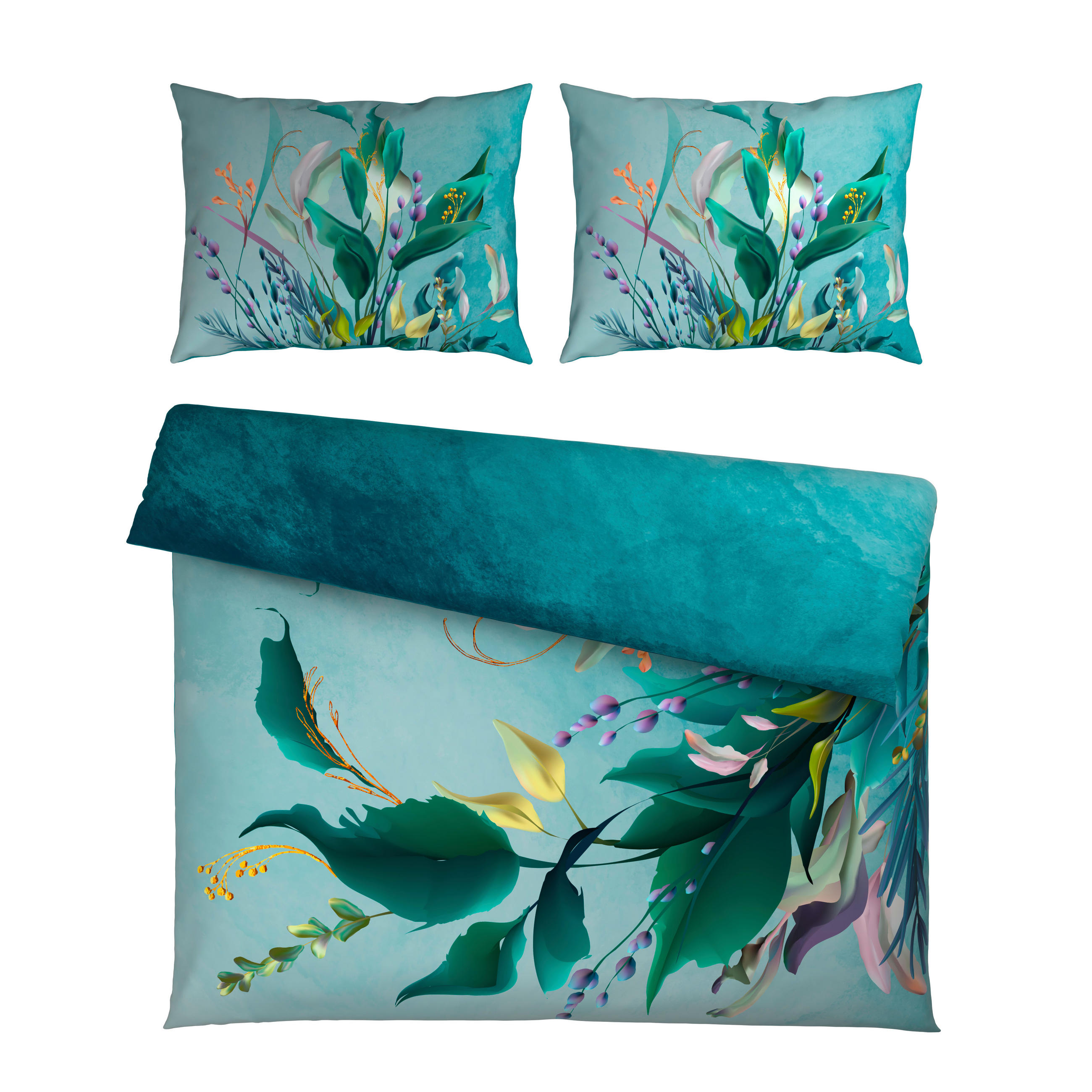 OBOJESTRANSKA POSTELJNINA 200/200 cm saten zelena  - zelena, Basics, tekstil (200/200cm) - Esposa