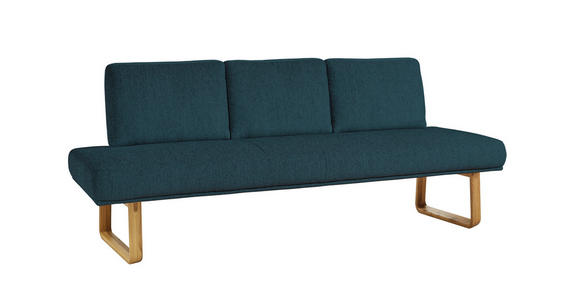 SITZBANK 224/92/78 cm  in Dunkelblau  - Eichefarben/Dunkelblau, Design, Holz/Textil (224/92/78cm) - Dieter Knoll