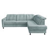 ECKSOFA in Chenille Blau  - Blau/Schwarz, Modern, Textil/Metall (270/198cm) - Livetastic