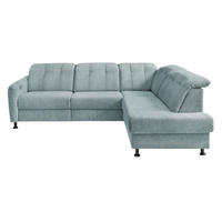 ECKSOFA in Chenille Blau  - Blau/Schwarz, Modern, Textil/Metall (270/198cm) - Livetastic