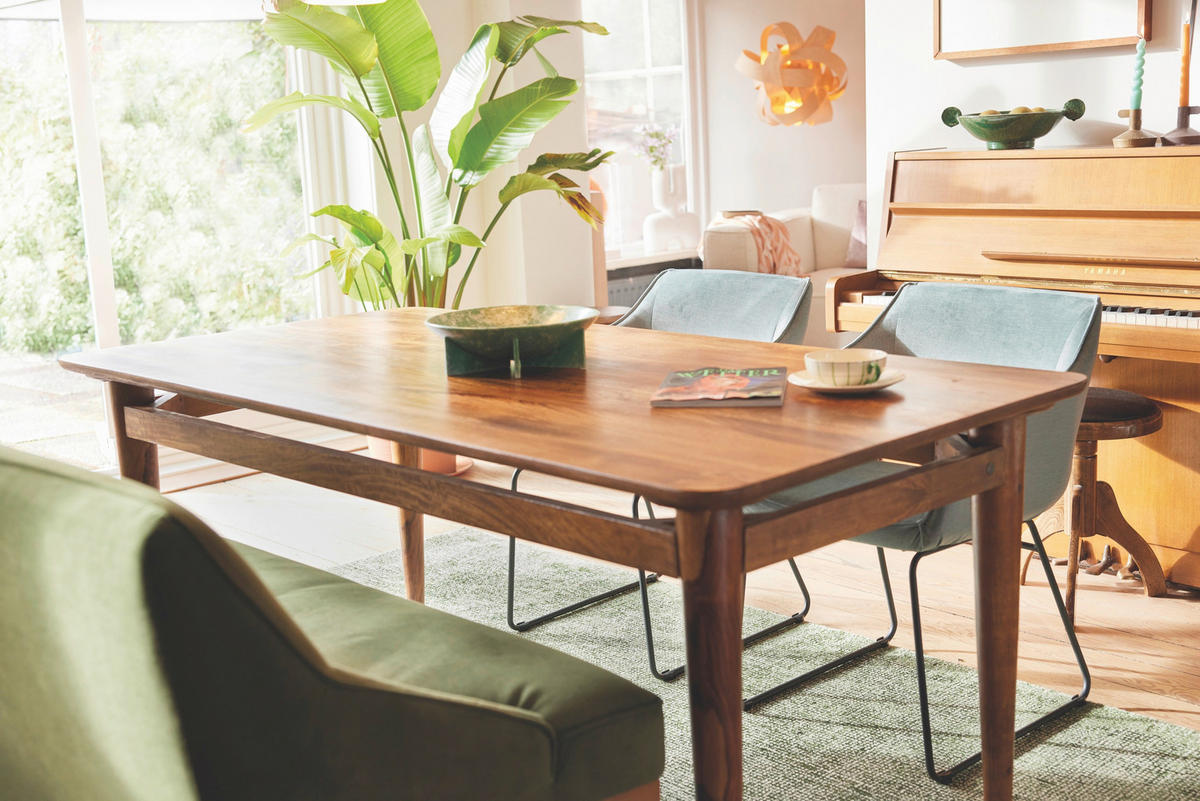 ESSTISCH 180/90/76 cm Echtholz  Holz rechteckig Braun  - Braun, MODERN, Holz (180/90/76cm) - MID.YOU