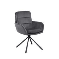 DREHSTUHL Cord Dunkelgrau  - Dunkelgrau/Schwarz, MODERN, Textil/Metall (60/89/64cm) - Livetastic