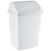 SCHWINGDECKELEIMER 10 l - Hellgrau/Weiß, Basics, Kunststoff (19,5/25/37,5cm) - Homeware