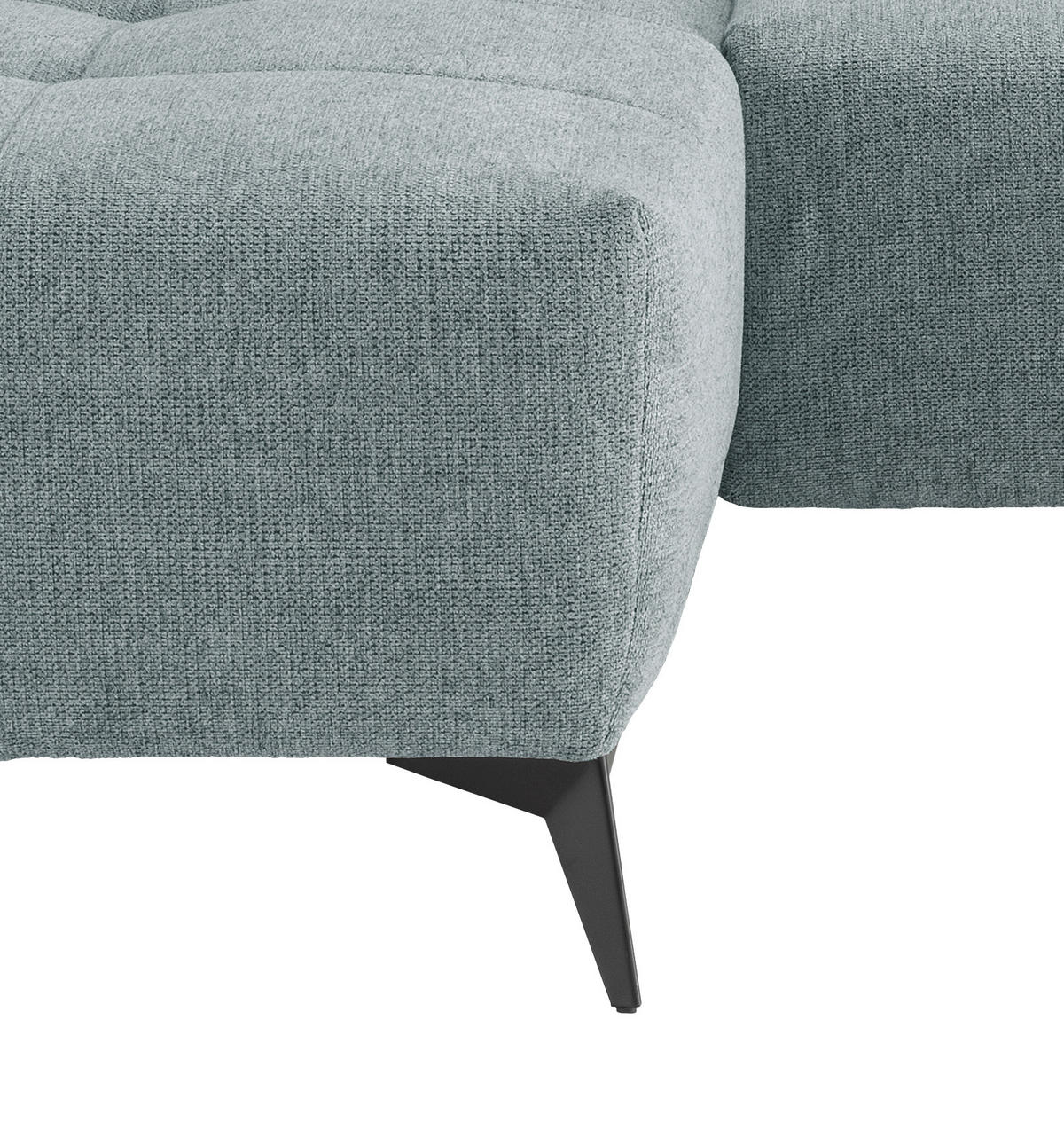 ECKSOFA in Chenille Mintgrün  - Schwarz/Mintgrün, Modern, Textil/Metall (180/258cm) - Livetastic