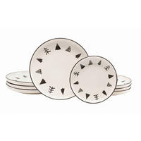 SERVIS Nordic Christmas Black svart, vit 8 delar 4 personer  - vit/svart, Basics, keramik - Creatable