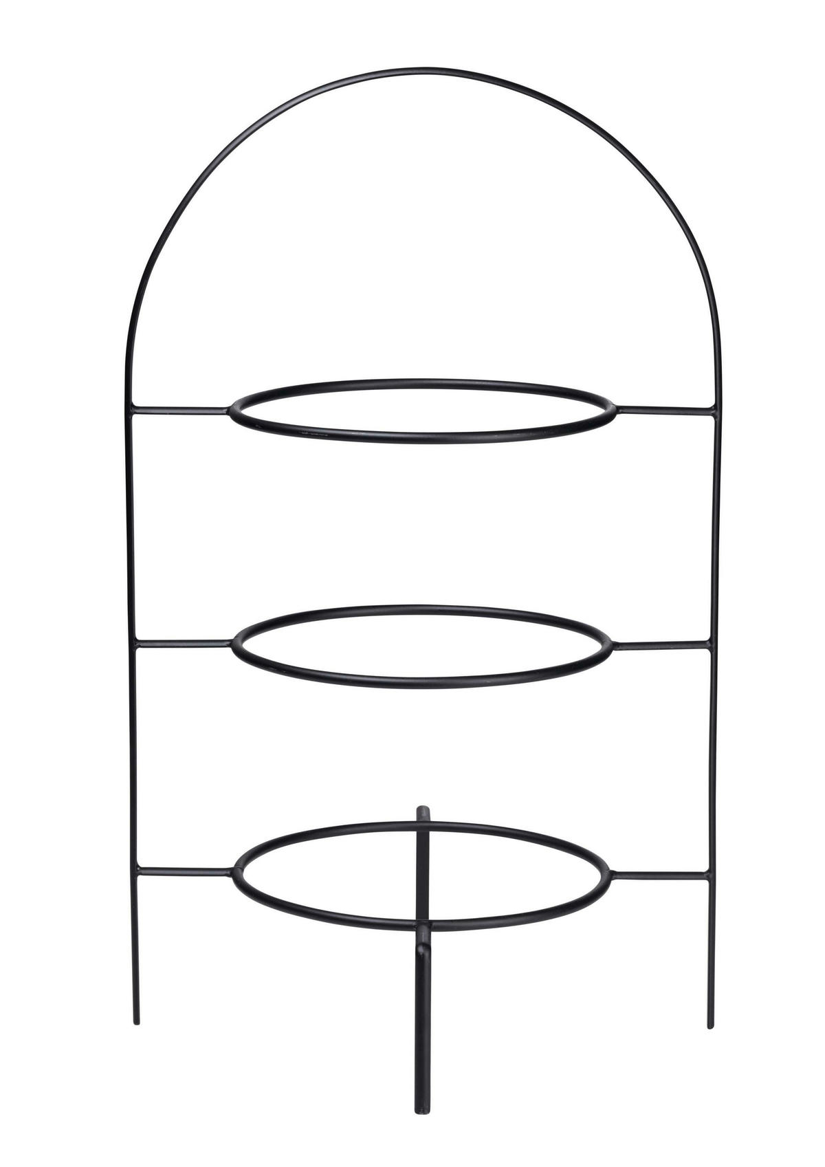 ETAGERE 3-stöckig - Schwarz, Design, Metall (27/49cm) - ASA