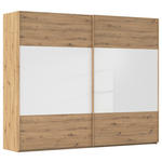 SCHWEBETÜRENSCHRANK 271/223/68 cm 2-türig Weiß, Eiche Artisan  - Eichefarben/Weiß, Design, Glas/Holzwerkstoff (271/223/68cm) - Xora