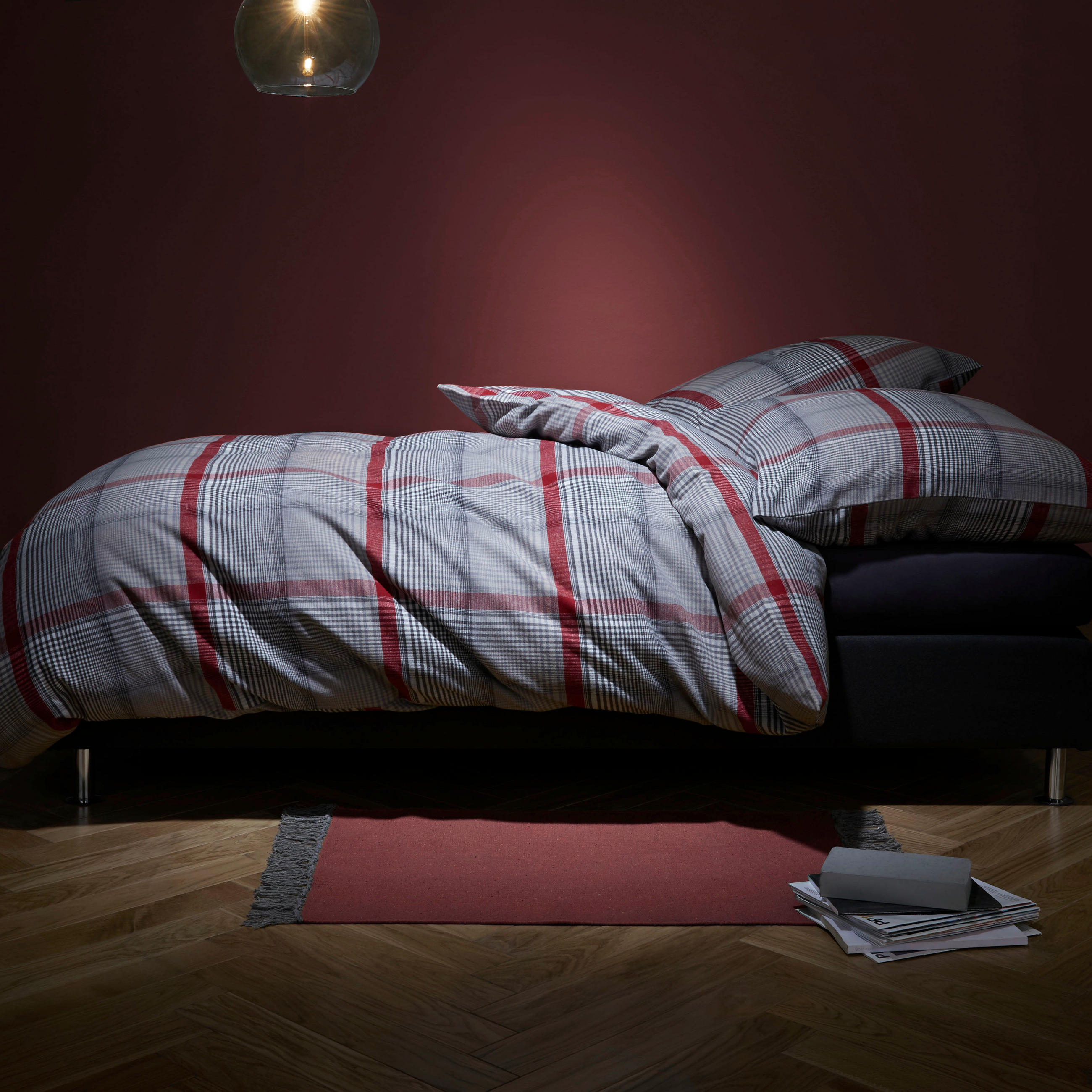 BETTWÄSCHE Lech Flanell 155/200 cm  - Beige/Rot, Design, Textil (155/200cm) - Fleuresse