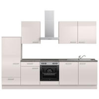 KÜCHENLEERBLOCK 300 cm   in Schieferfarben, Hellgrau  - Schieferfarben/Edelstahlfarben, MODERN, Holzwerkstoff/Metall (300cm) - Nobilia