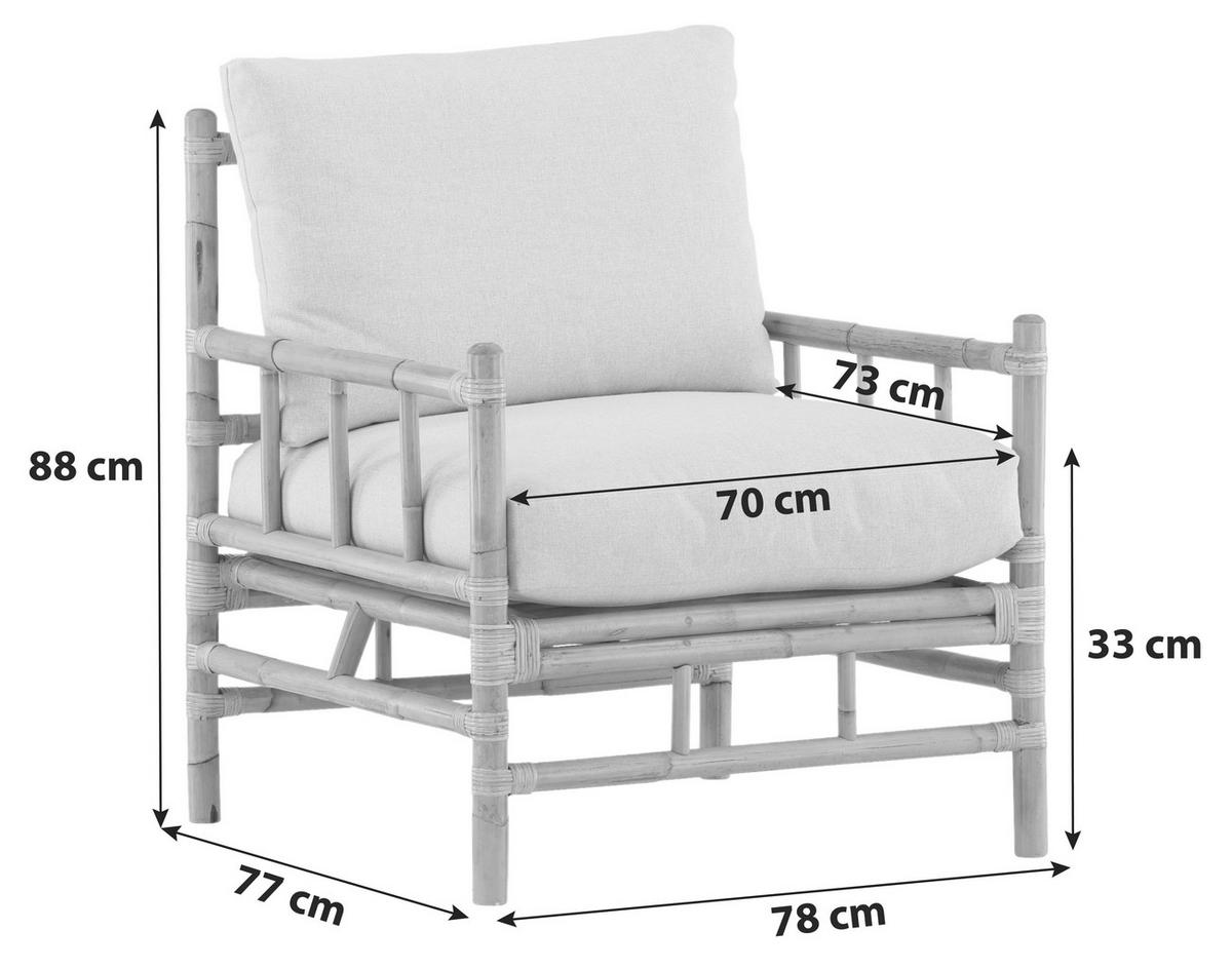 LOUNGESESSEL in Holz Hellbraun  - Hellbraun, KONVENTIONELL, Holz/Textil (78/88/77cm) - Gardenson