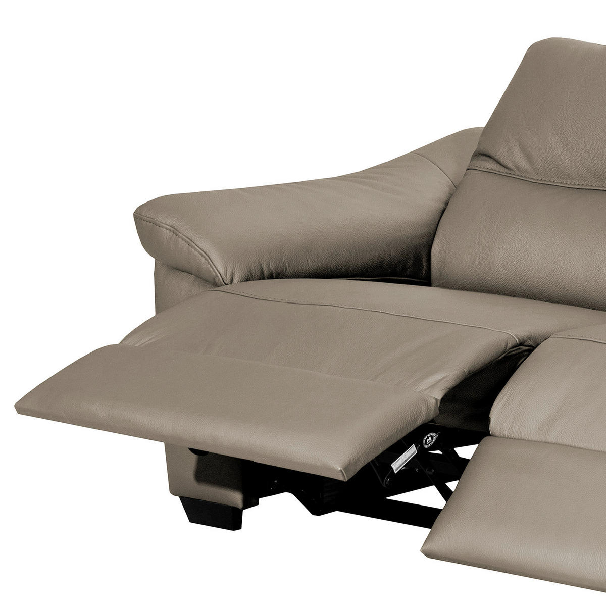 2-SITZER-SOFA Grau Echtleder  - Schwarz/Grau, Design, Leder/Holz (174/97/97cm) - Livetastic