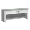 GARDEROBENBANK Weiß, Alufarben  - Chromfarben/Alufarben, Design, Glas/Metall (117/46/34cm) - Moderano