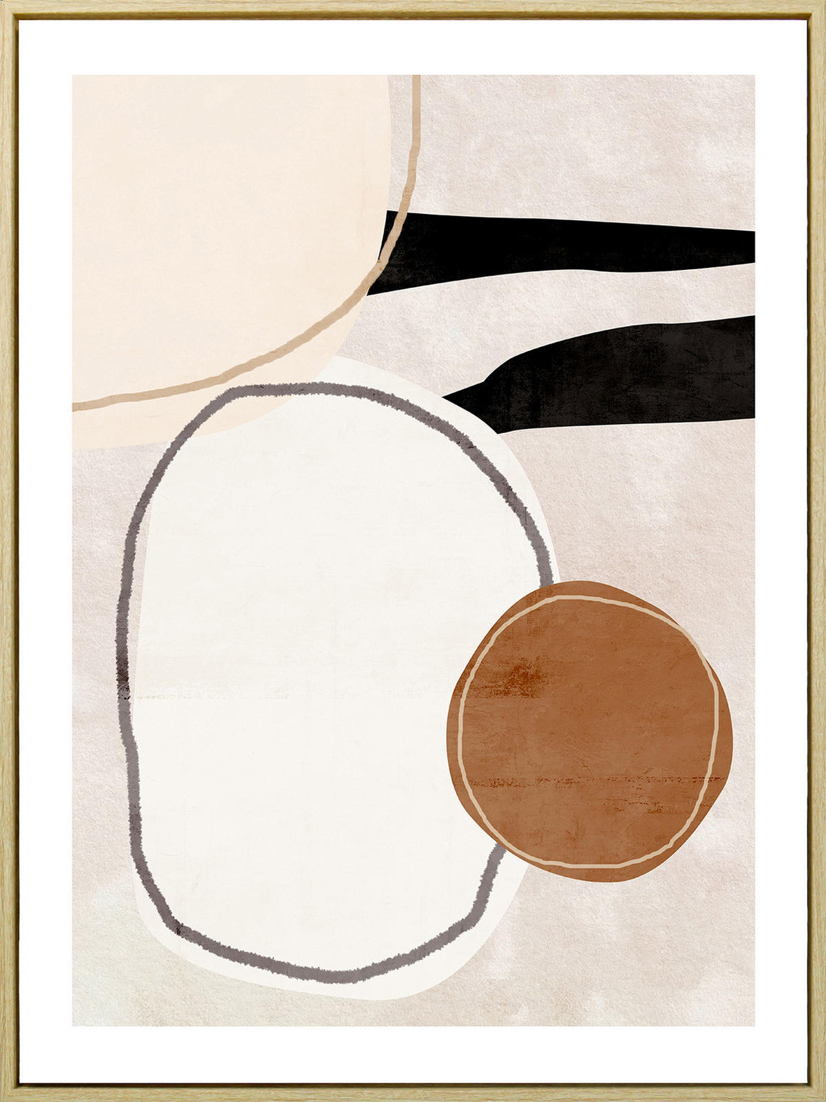 KUNSTDRUCK Abstraktes 45/60 cm  - Hellbraun/Beige, Trend, Holzwerkstoff/Kunststoff (45/60cm) - Monee