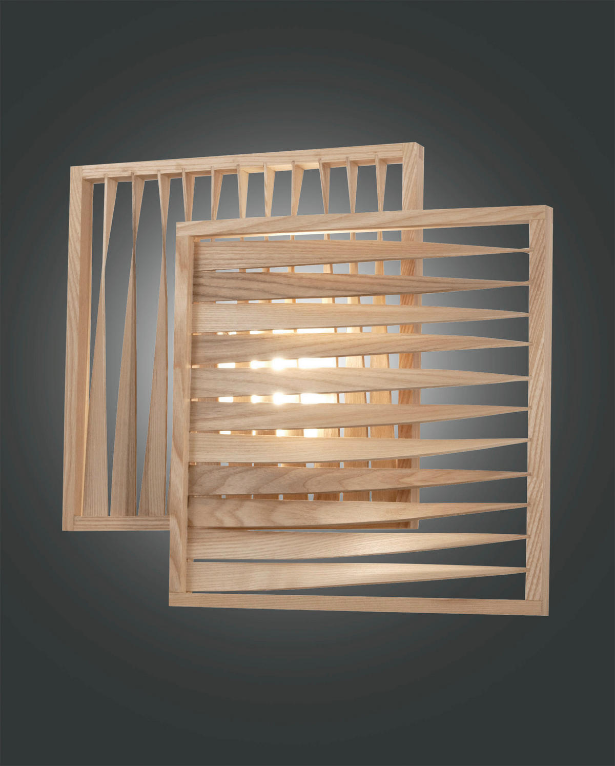 LED-WANDLEUCHTE Loft 43/39/8 cm   - Weiß, Design, Holz/Metall (43/39/8cm) - Fabas Luce