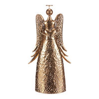 DEKORAČNÍ ANDĚL - barvy zlata, Basics, kov (22/42/9cm)