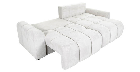 ECKSOFA in Flachgewebe Creme  - Creme/Schwarz, KONVENTIONELL, Kunststoff/Textil (256/157cm) - Carryhome