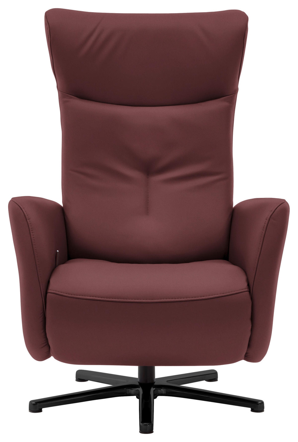 RELAXSESSEL in Leder Beere  - Beere/Schwarz, Design, Leder/Metall (76/112/83cm) - Beldomo Speed