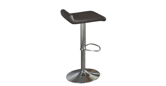 BARHOCKER in Metall, Textil Braun, Edelstahlfarben - Edelstahlfarben/Beige, Design, Textil/Metall (42/61-86/43cm) - Dieter Knoll
