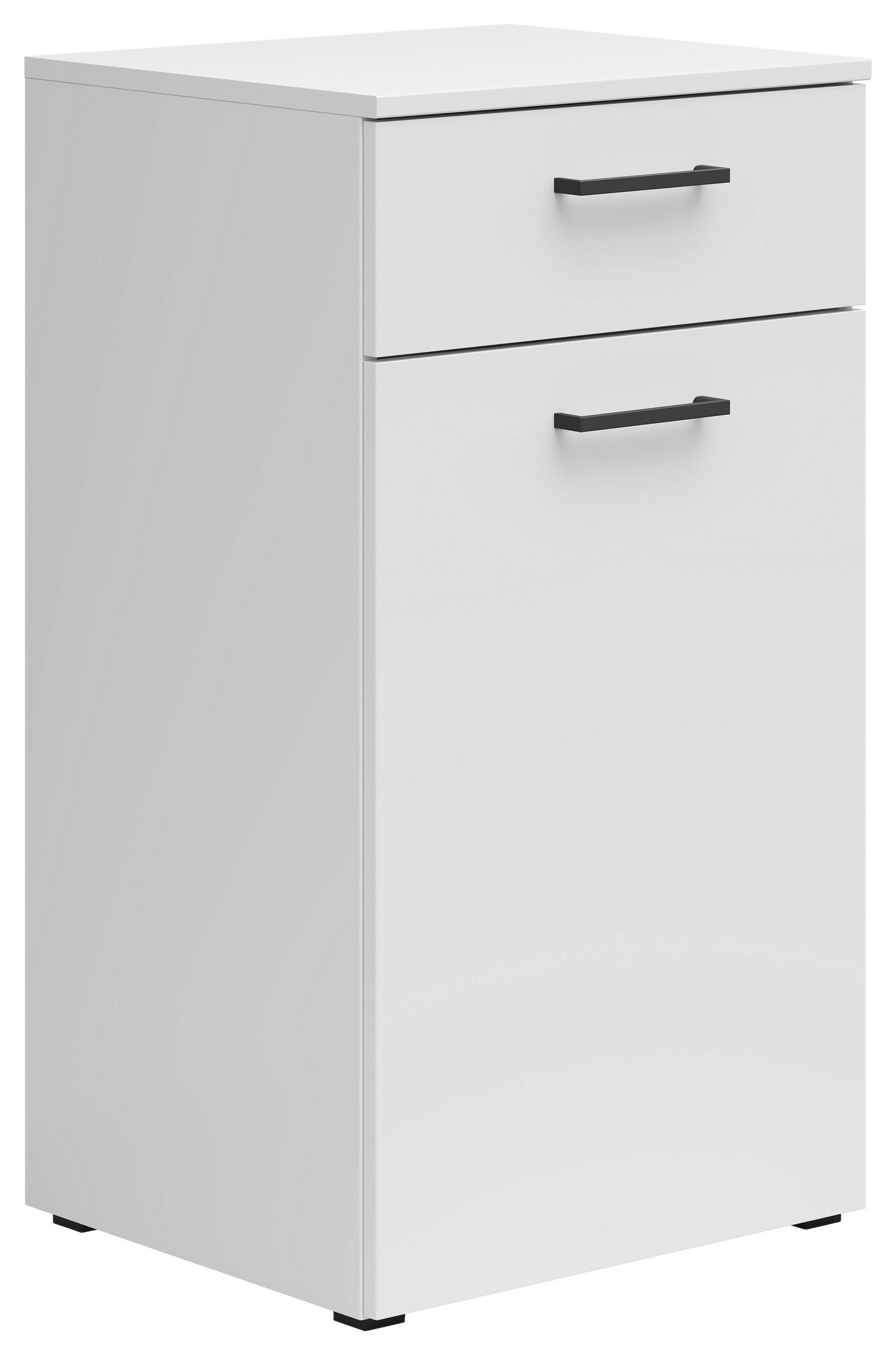 KOMODA, biela, 45/83/40 cm - čierna/biela, Modern, kompozitné drevo/plast (45/83/40cm) - Carryhome