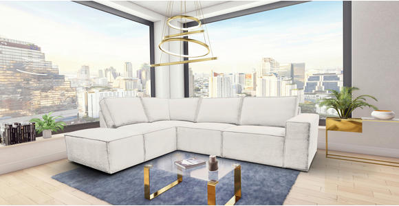 ECKSOFA Naturfarben Chenille Rückenkissen, Rücken echt  - Schwarz/Naturfarben, KONVENTIONELL, Kunststoff/Textil (212/275cm) - Carryhome