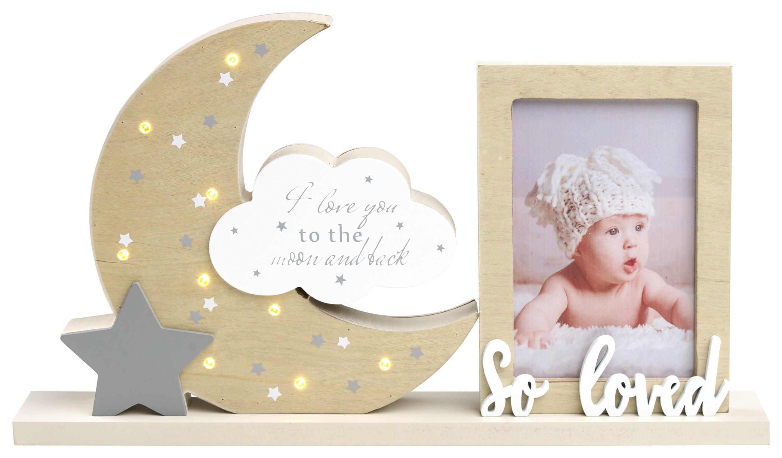 RÁM NA OBRAZY, 1 foto 10 cm x 15 cm - biela/prírodná farba, Trend, drevo (37/4,5/20,7cm) - My Baby Lou